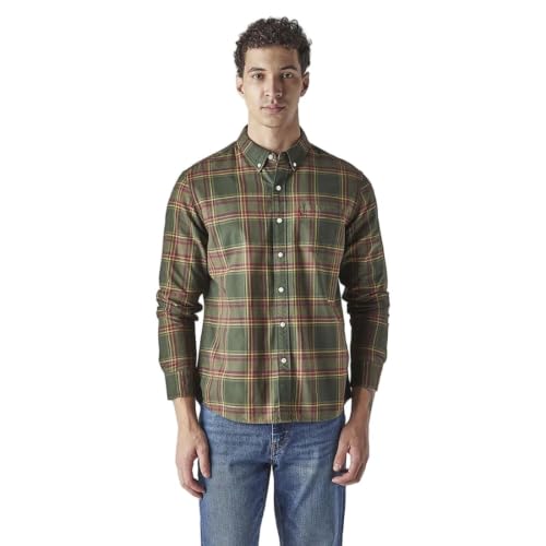 Levi's Men's Checkered Slim Fit Oxford Shirt Dark-Green