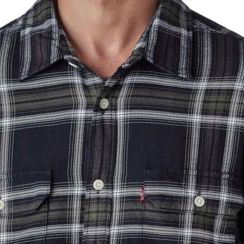 Levi's Men's Checkered Relaxed Fit Flannel Shirt Black