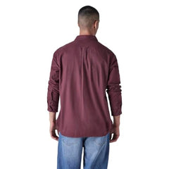 Levi's Men's Solid Relaxed Fit Flannel Shirt Maroon
