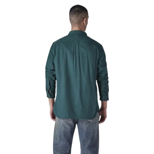 Levi's Men's Solid Relaxed Fit Flannel Shirt Teal