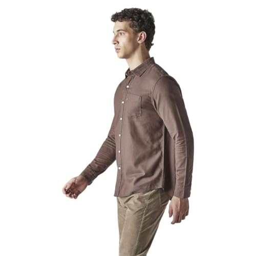 Levi's Men's Solid Slim Fit Oxford Shirt Brown