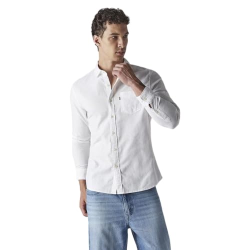 Levi's Men's Solid Slim Fit Oxford Shirt White