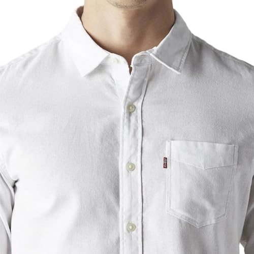 Levi's Men's Solid Slim Fit Oxford Shirt White