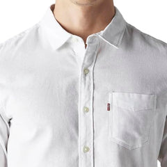 Levi's Men's Solid Slim Fit Oxford Shirt White