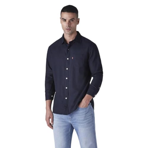 Levi's Men's Solid Slim Fit Oxford Shirt Navy