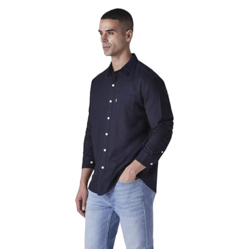 Levi's Men's Solid Slim Fit Oxford Shirt Navy