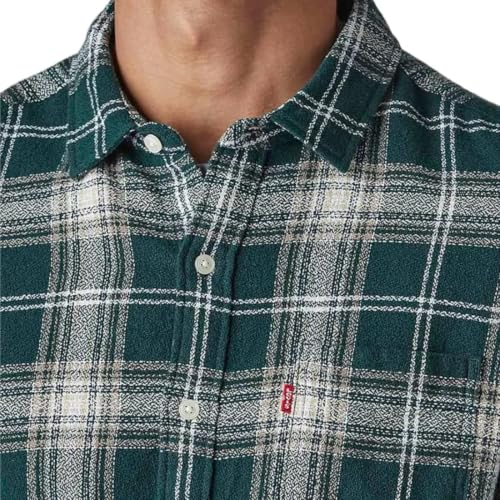 Levi's Men's Checkered Slim Fit Crepe Shirt Dark-Green