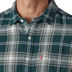 Levi's Men's Checkered Slim Fit Crepe Shirt Dark-Green