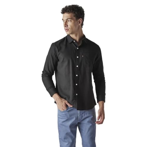 Levi's Men's Solid Slim Fit Oxford Shirt Black