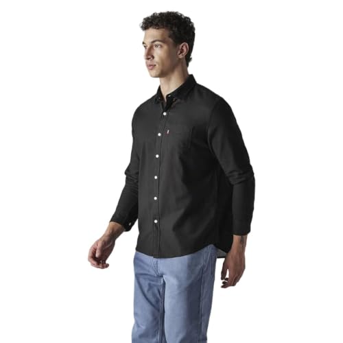 Levi's Men's Solid Slim Fit Oxford Shirt Black