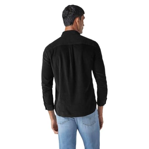 Levi's Men's Solid Slim Fit Corduroy Shirt Black