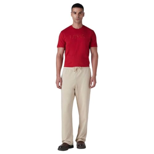 Levi's Men's Beige Regular Fit Mid Rise Joggers