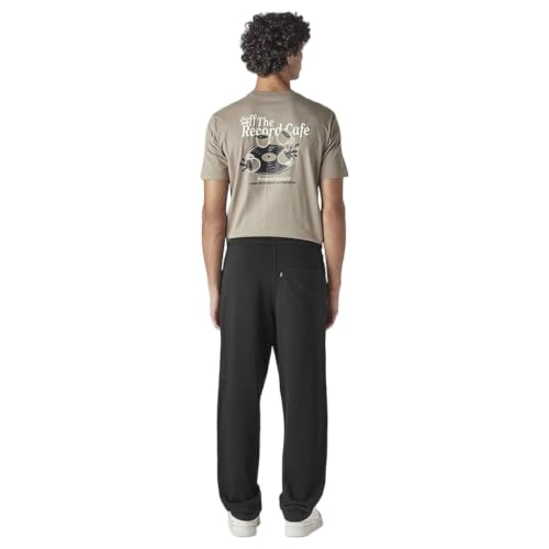 Levi's Men's Black Regular Fit Mid Rise Joggers