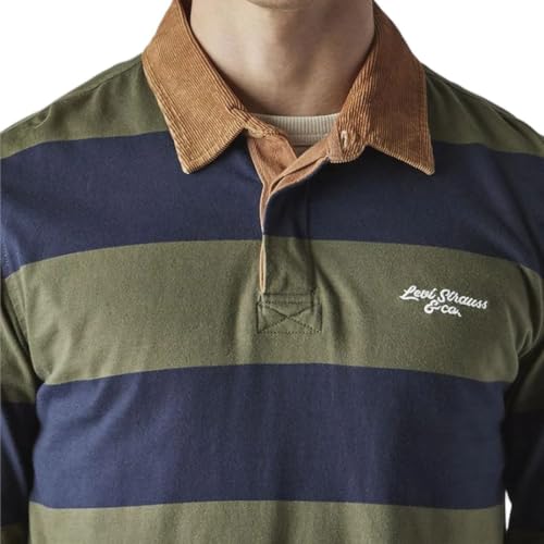 Levi's Mens Striped Olive Raglan Sleeve Shirt
