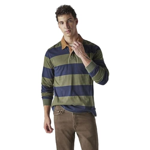 Levi's Mens Striped Olive Raglan Sleeve Shirt