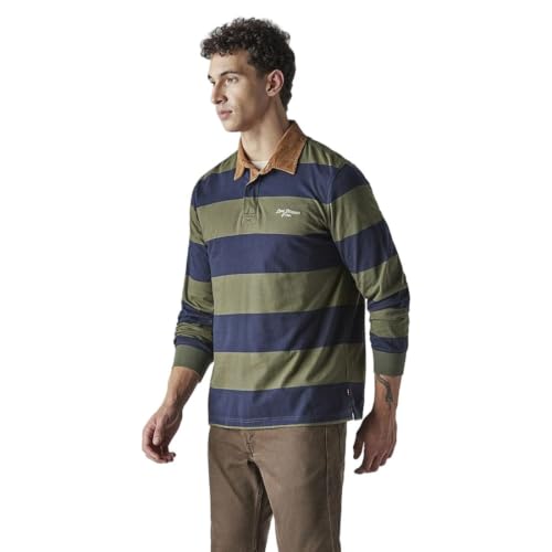 Levi's Mens Striped Olive Raglan Sleeve Shirt