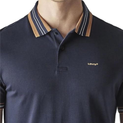 Levi's Men's Solid Navy Interlock Polo T-Shirt