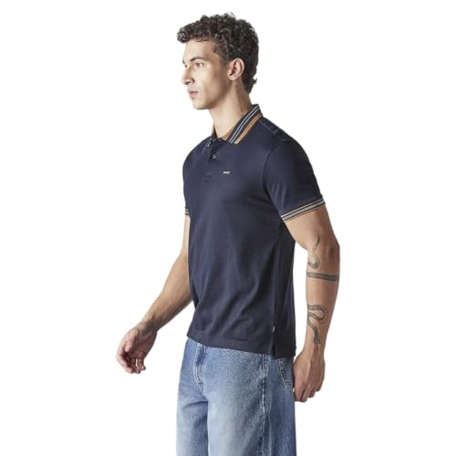Levi's Men's Solid Navy Interlock Polo T-Shirt