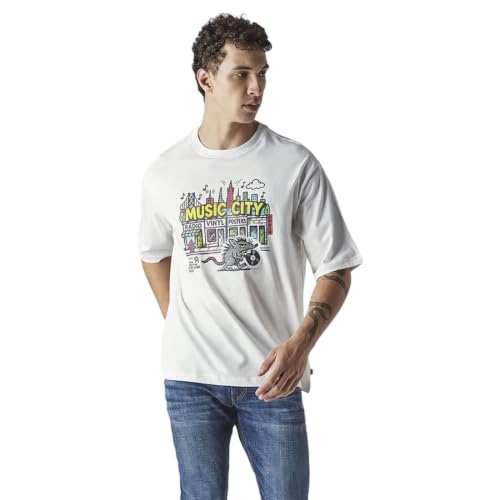 Levi's Men's Graphic Print Regular Fit Jersey T-Shirt White