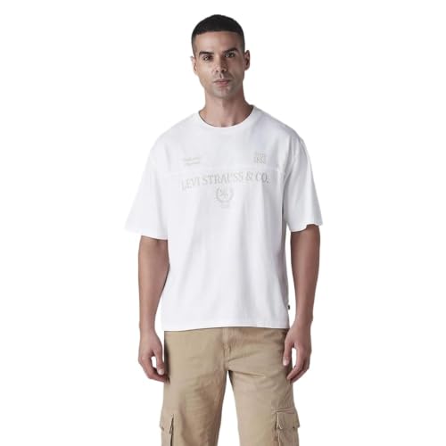 Levi's Men's Typography Printed Regular Fit Jersey T-Shirt White