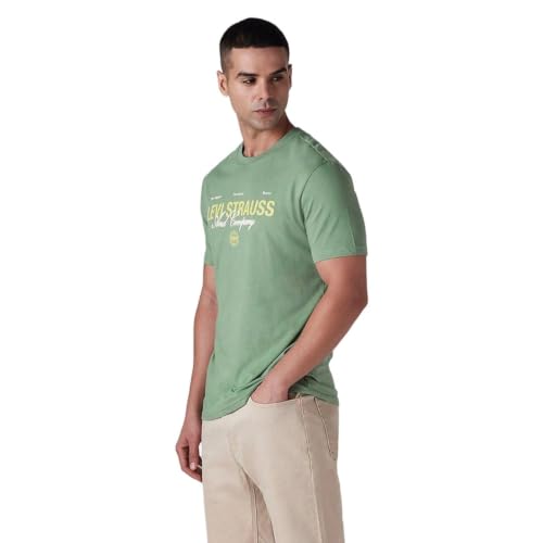 Levi's Men's Typography Printed Slim Fit Jersey T-Shirt Green