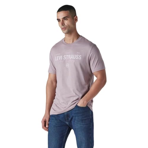 Levi's Men's Typography Printed Slim Fit Jersey T-Shirt Purple