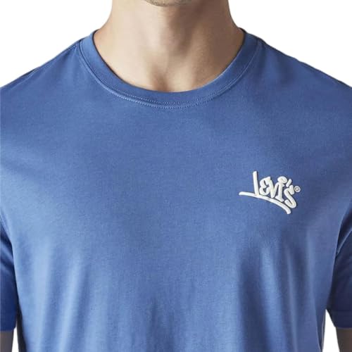 Levi's Men's Solid Regular Fit Jersey T-Shirt Blue