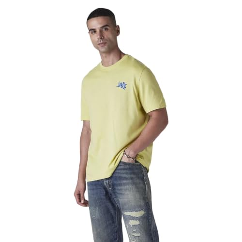Levi's Men's Solid Regular Fit Jersey T-Shirt Yellow
