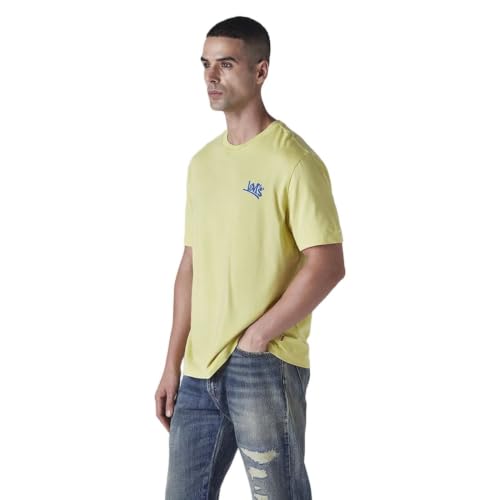 Levi's Men's Solid Regular Fit Jersey T-Shirt Yellow