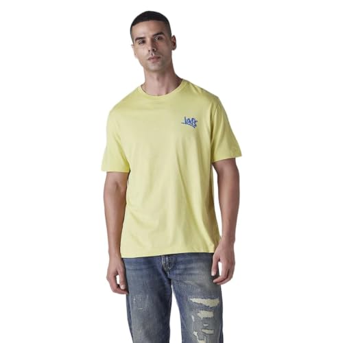 Levi's Men's Solid Regular Fit Jersey T-Shirt Yellow