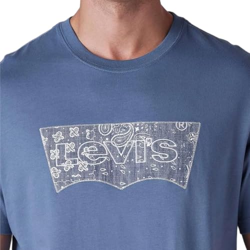Levi's Men's Logo Printed Regular Fit Jersey T-Shirt Blue