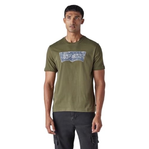 Levi's Men's Logo Printed Regular Fit Jersey T-Shirt Olive