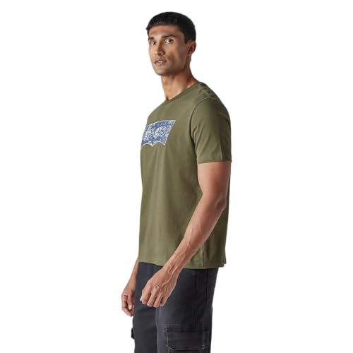 Levi's Men's Logo Printed Regular Fit Jersey T-Shirt Olive
