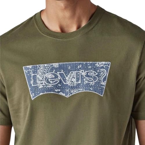 Levi's Men's Logo Printed Regular Fit Jersey T-Shirt Olive