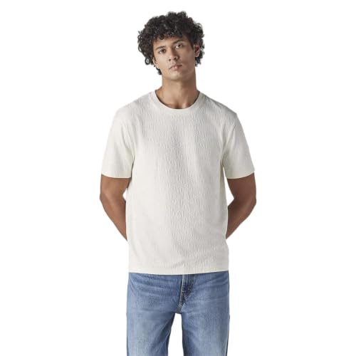 Levi's Men's Textured Regular Fit Pique T-Shirt White