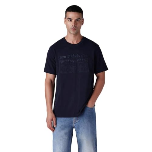 Levi's Men's Knitted Regular Fit Pique T-Shirt Navy