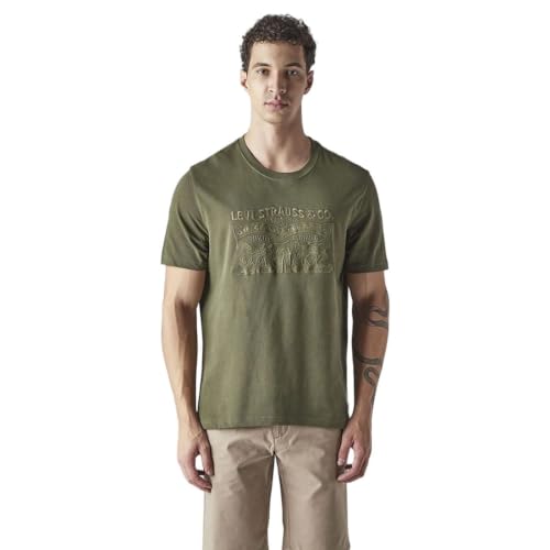 Levi's Men's Knitted Regular Fit Pique T-Shirt Olive