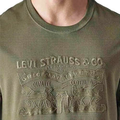 Levi's Men's Knitted Regular Fit Pique T-Shirt Olive
