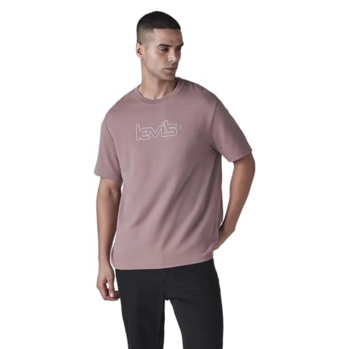 Levi's Men's Logo Printed Regular Fit Interlock T-Shirt Light-Brown