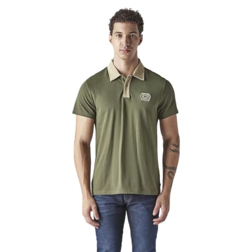 Levi's Men's Colorblock Olive Loose Fit Pique Polo T-Shirt