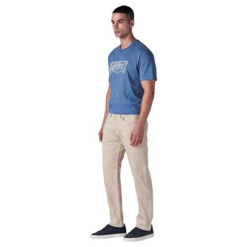 Levi's Men's 505 Beige Straight Fit Mid Rise Overdyed Jeans