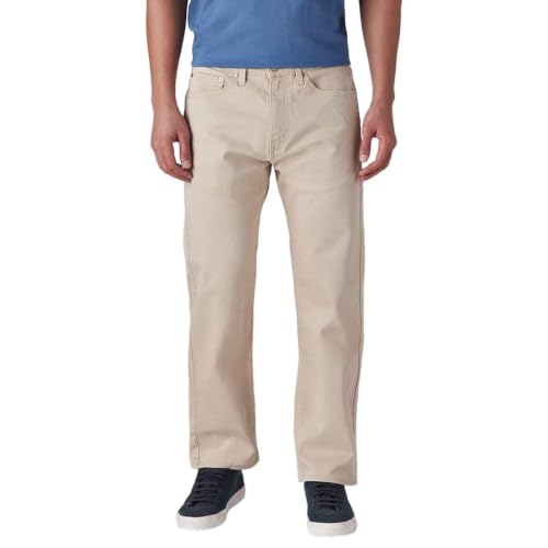 Levi's Men's 505 Beige Straight Fit Mid Rise Overdyed Jeans