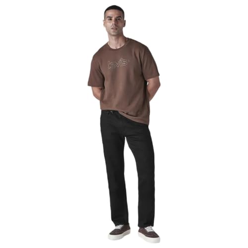Levi's Men's 505 Black Straight Fit Mid Rise Jeans