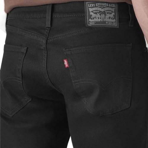 Levi's Men's 505 Black Straight Fit Mid Rise Jeans