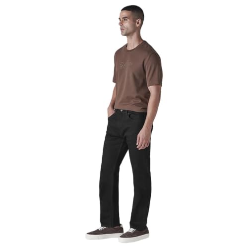 Levi's Men's 505 Black Straight Fit Mid Rise Jeans