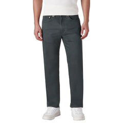Levi's Men's 505 Charcoal-Grey Straight Fit Mid Rise Overdyed Jeans