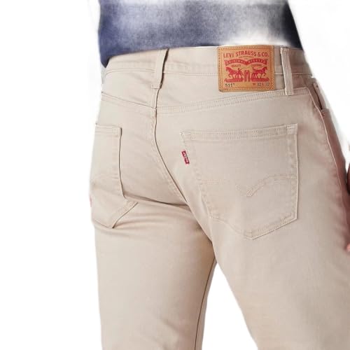Levi's Men's 511 Beige Slim Fit Mid Rise Overdyed Jeans