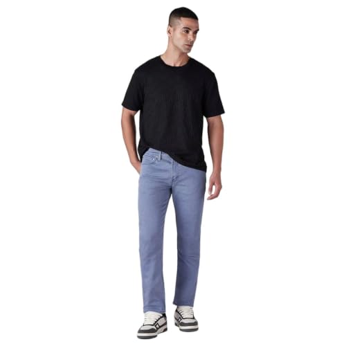 Levi's Men's 511 Light-Blue Slim Fit Mid Rise Overdyed Jeans