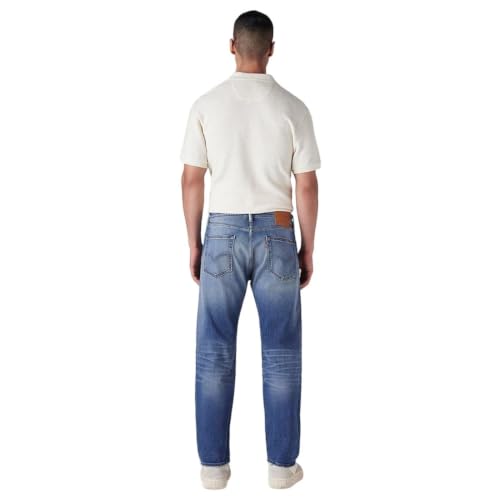 Levi's Men's 505 Blue Straight Fit Mid Rise Selvedge Jeans
