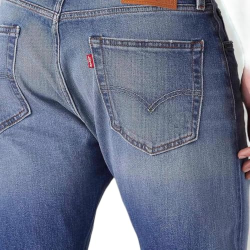 Levi's Men's 505 Blue Straight Fit Mid Rise Selvedge Jeans